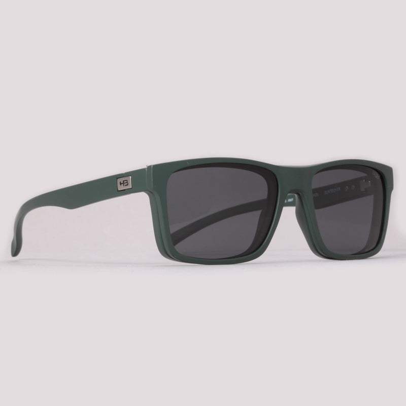 HB Switch 0339 Clip on Matte Military Green P Solid Green G15/ Gray Polarized - Grau - 53 mm