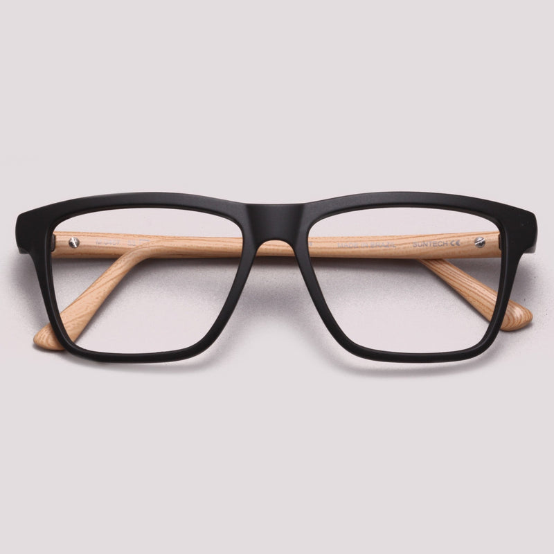 HB Polytech 0457 Matte  Black/ Dark Wood - Grau - TAM 53 mm