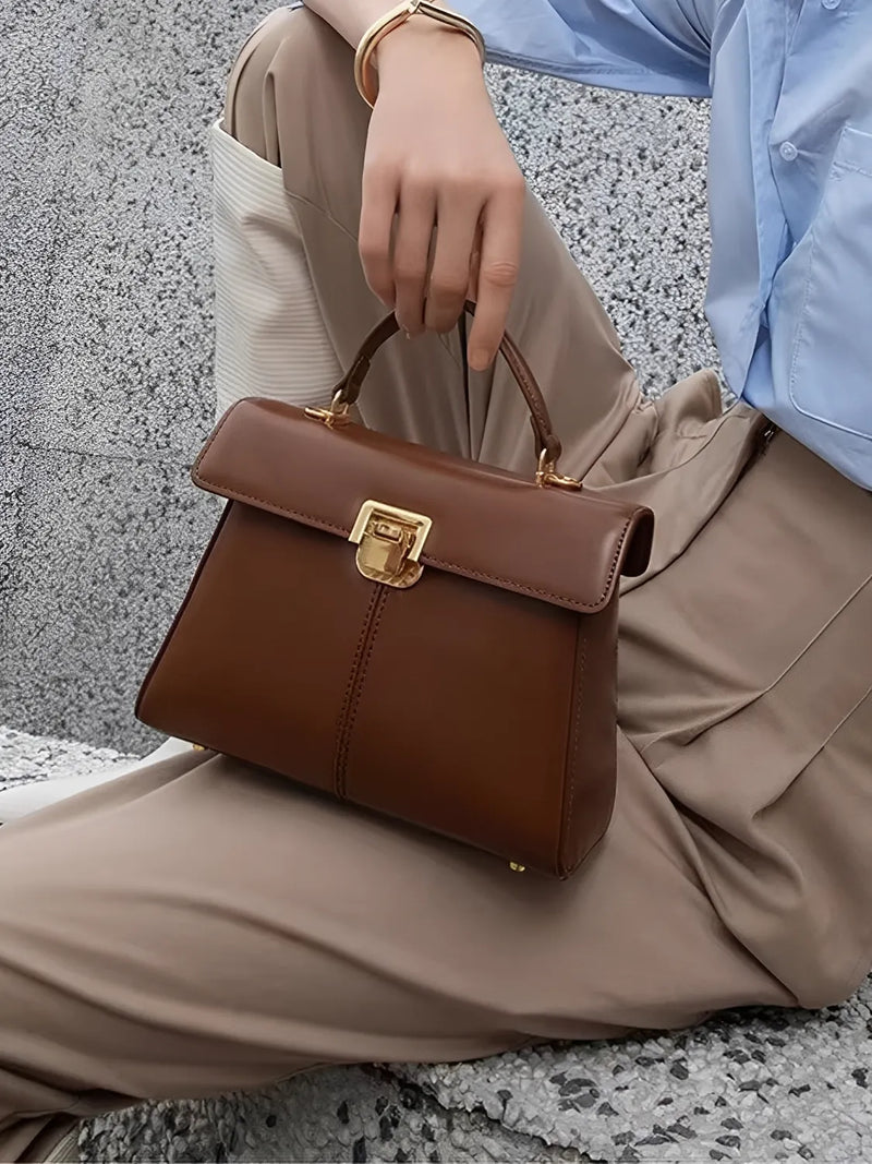 Bolsa Feminina de Couro Tiracolo com Lenço Decorativo e Alça de Ombro Elegante - Lena