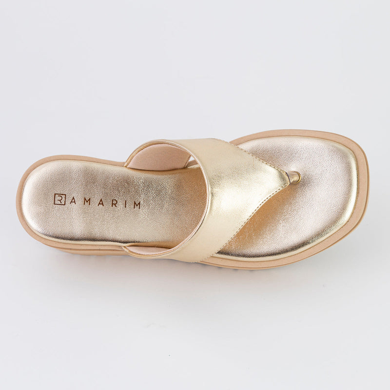 Tamanco Feminino Flat Ouro - Ramarim