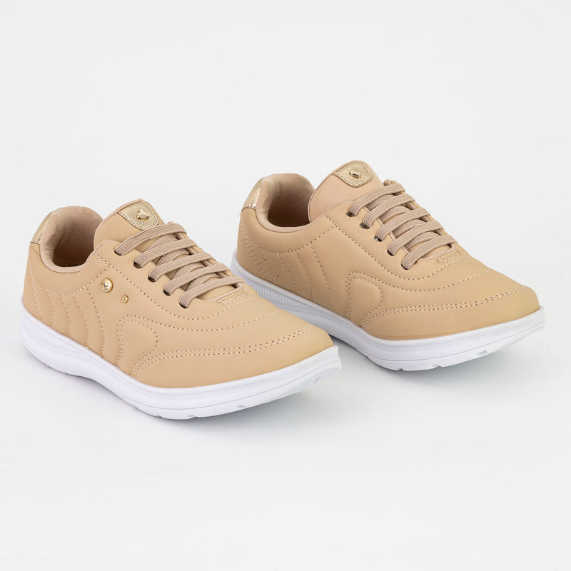 Tênis Feminino Casual Bege - ComfortFlex