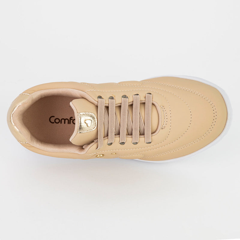 Tênis Feminino Casual Bege - ComfortFlex