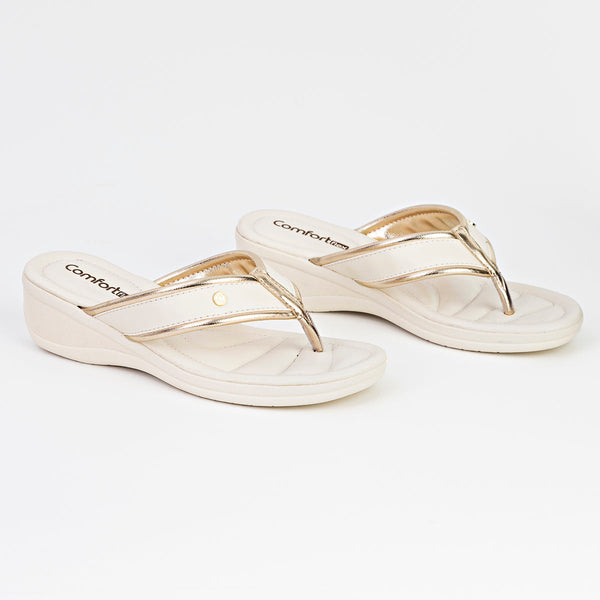 Tamanco Feminino Anabela Ouro - Comfortflex