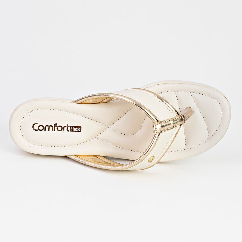 Tamanco Feminino Anabela Ouro - Comfortflex