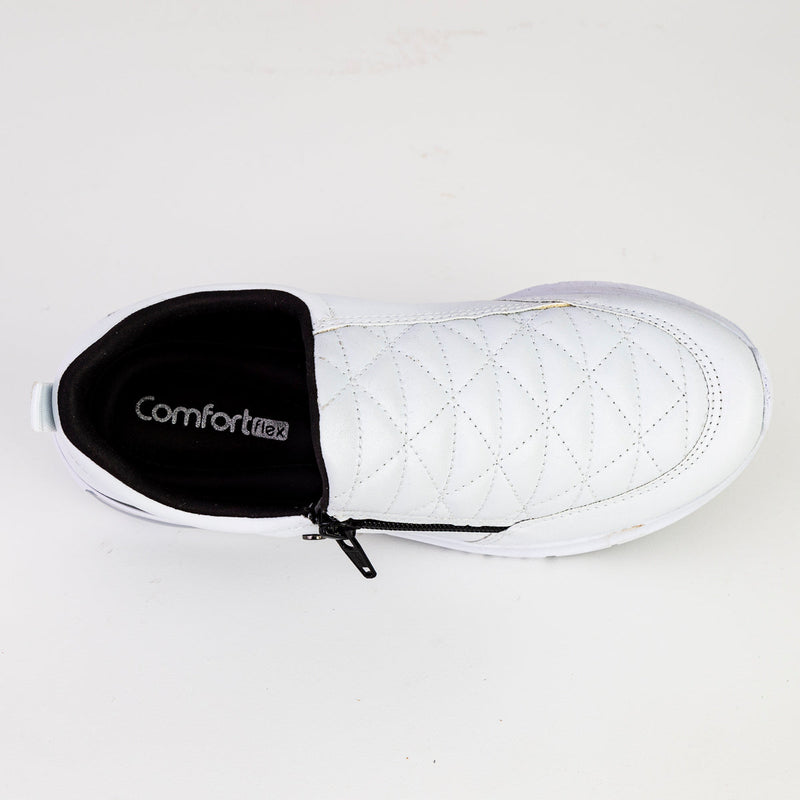 Tênis Feminino Casual Branco com Zíper - Comfortflex